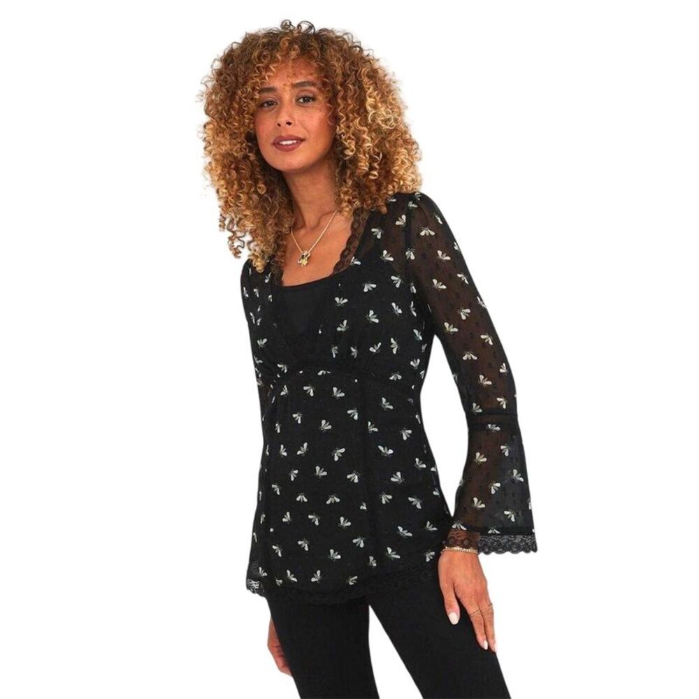 Joe Browns Womens/Ladies Wide Cuff Blouse / Black